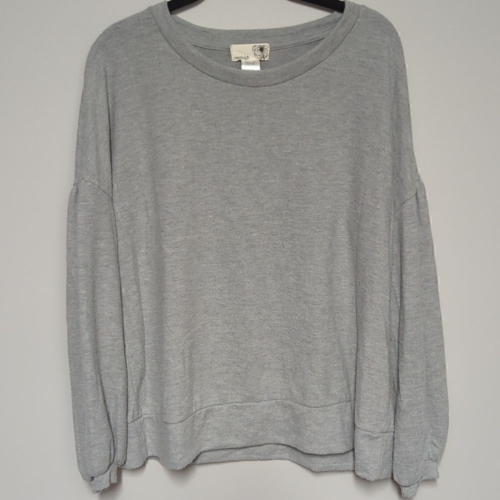 everleigh Gray Long Sleeve Blouse